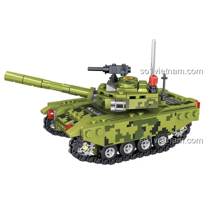 Mô hình Xe Tăng Bánh Xích Mini ZHEGAO QL2132 đồ chơi lắp ráp chất lượng cao, chi tiết sắc nét cho bé trai 6 tuổi.