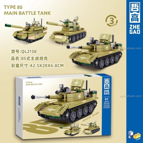 Mô hình xe tăng chiến đấu chủ lực Type 85 ZHEGAO QL2138 nhìn từ phía trước
