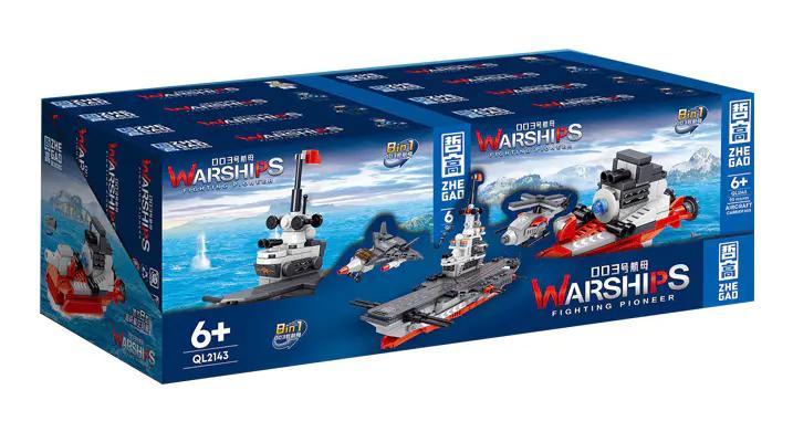 Bộ đồ chơi Tàu Sân Bay 003 ZHEGAO QL2143, mô hình 8in1 cho bé trai 6 tuổi, giá tốt.