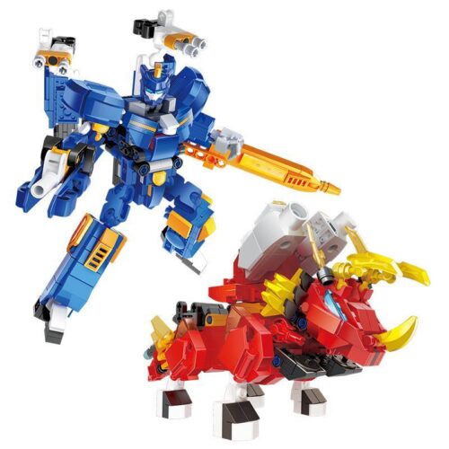 Bộ đồ chơi Robot Khủng Long Biến Hình ZHEGAO ZG0111, đồ chơi lắp ráp Đội Đặc Nhiệm Mini cho bé trai 6 tuổi, chất lượng cao, giá tốt