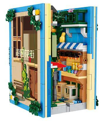 Bộ lắp ghép Giá sách phố hoa viên Zhengbo 6777, mô hình phố cảnh tí hon cho bé 6 tuổi, giá tốt