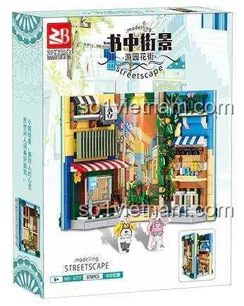 Hộp đồ chơi lắp ráp 6777 Zhengbo, mô hình phố cảnh giá sách trang trí, quà tặng cho trẻ 6 tuổi