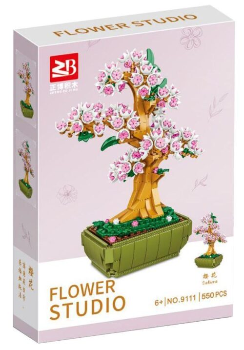 Hộp sản phẩm bộ lắp ghép Cây Hoa Anh Đào Zhengbo 9111 cho bé gái 6 tuổi, một lựa chọn giá tốt.