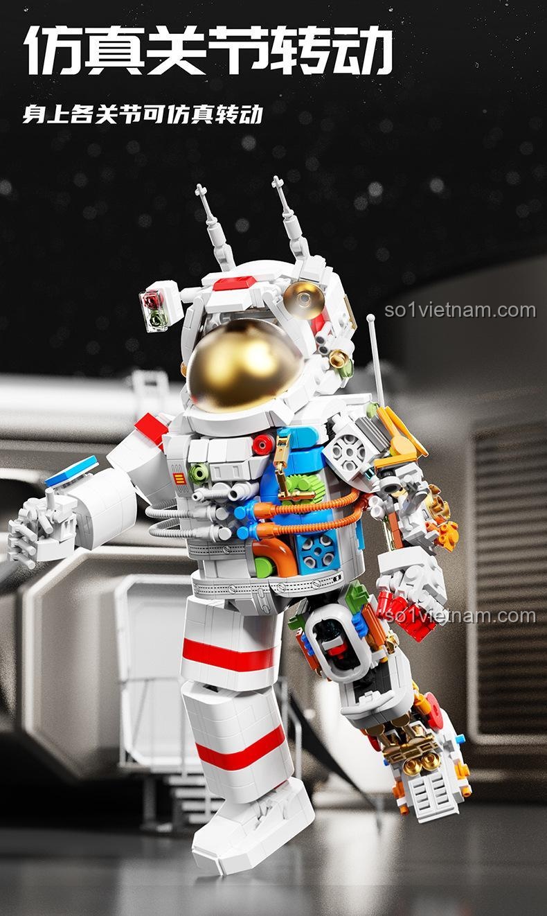 Mô hình phi hành gia ZMS T2050 với cấu trúc cơ khí lộ ra