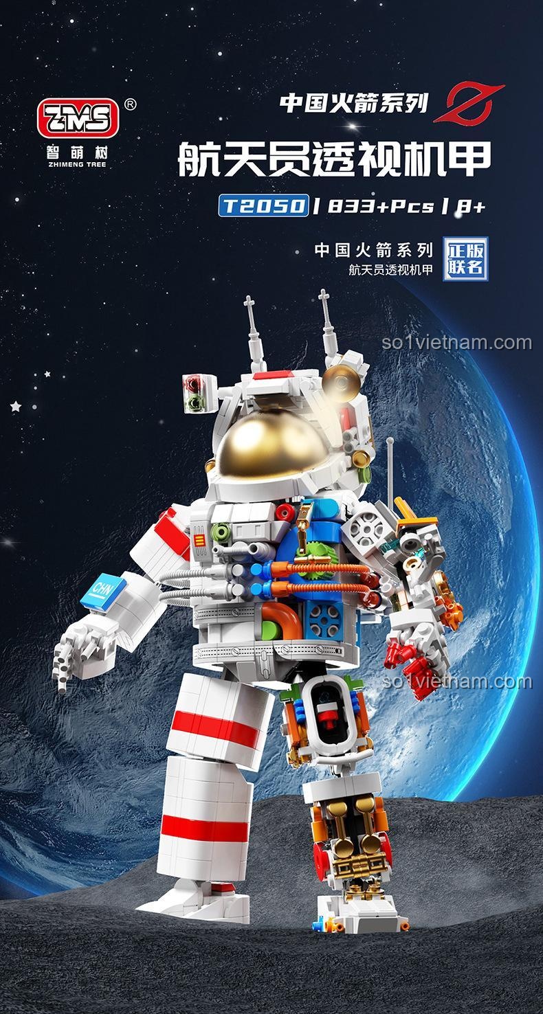 Mô hình phi hành gia ZMS T2050 với Trái Đất