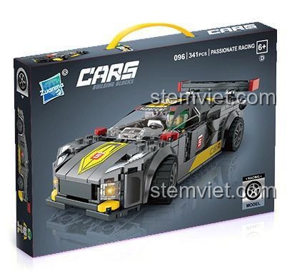 Hộp bộ lắp ráp Zuanma 096D Xe đua Corvette, đồ chơi lắp ghép siêu xe Corvette 341 mảnh, chất lượng cao, giá rẻ.