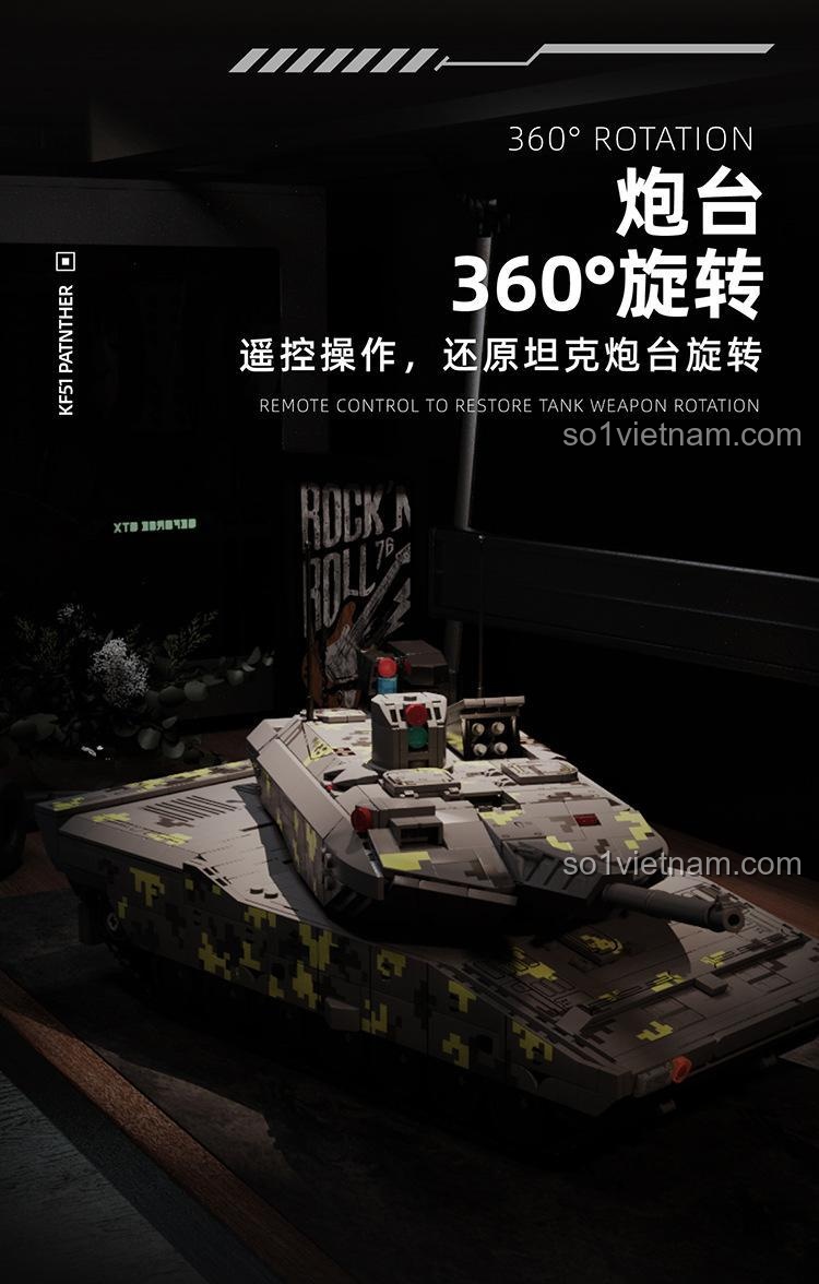 Chi tiết động cơ xe tăng KF51 Panther 12GO 96001, bộ lắp ghép quân sự, đồ chơi giáo dục cho bé trai, giá tốt