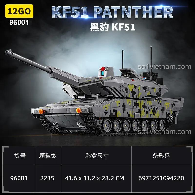 Hộp sản phẩm bộ lắp ghép xe tăng KF51 Panther 12GO 96001, 2235 mảnh, đồ chơi quân sự cho bé trai, giá tốt
