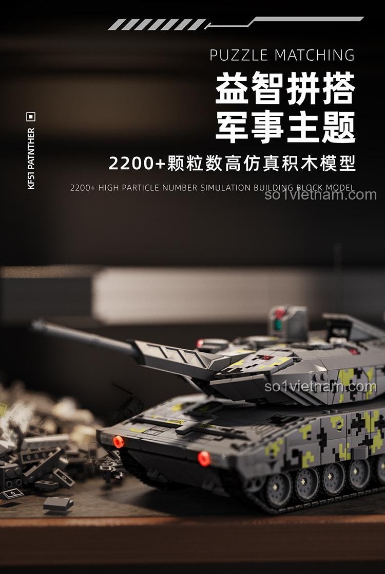 Kích thước hộp sản phẩm xe tăng KF51 Panther 12GO 96001, bộ lắp ghép quân sự, đồ chơi cho bé trai, giá tốt