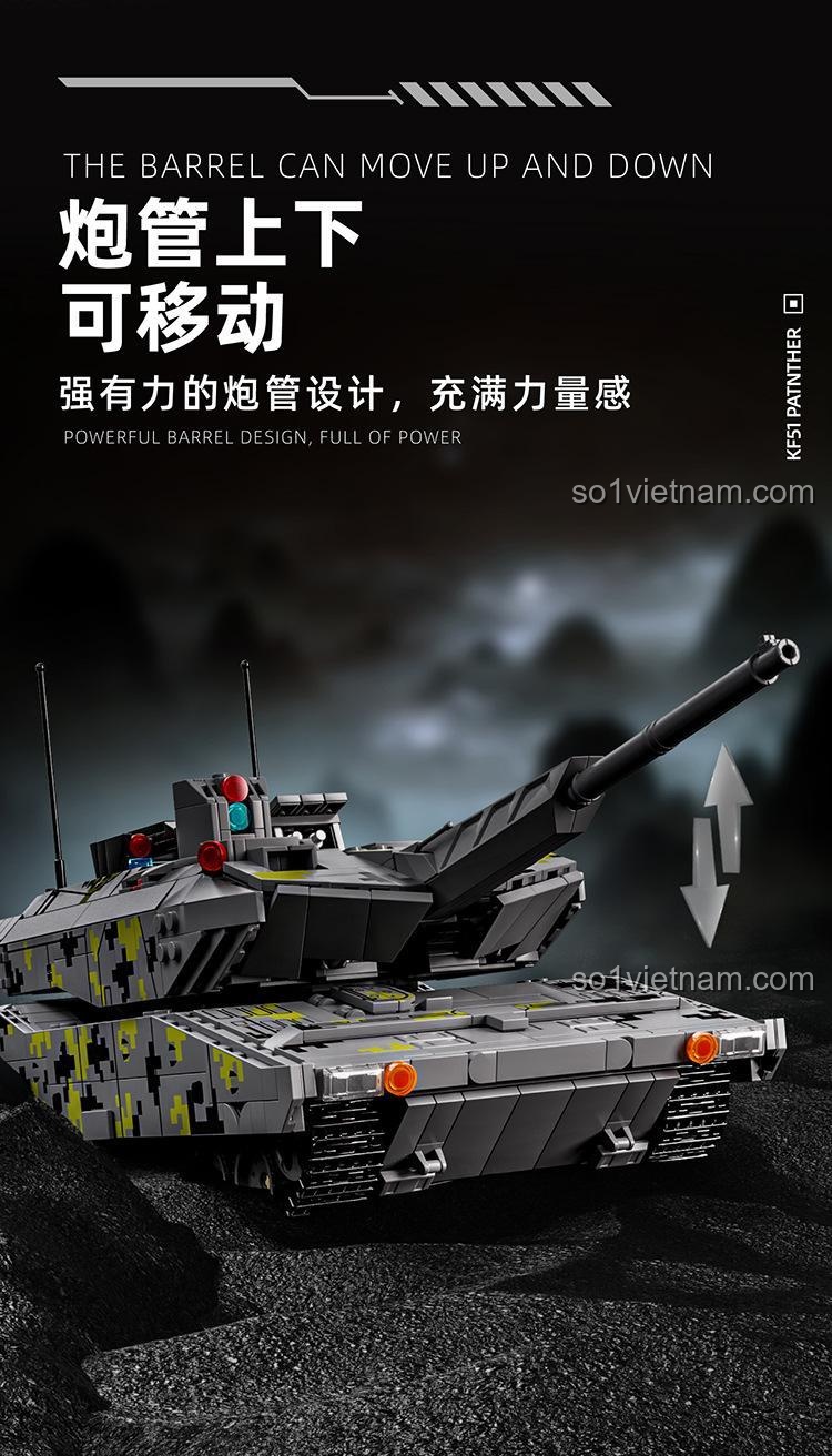 Mô hình tổng thể xe tăng KF51 Panther 12GO 96001, bộ lắp ghép quân sự, đồ chơi cho bé trai 6 tuổi, giá tốt