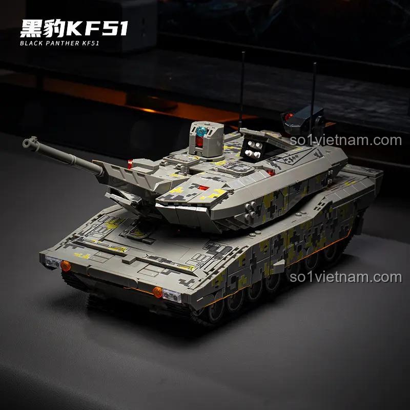 Thiết kế chi tiết của xe tăng KF51 Panther 12GO 96001, bộ lắp ghép quân sự, đồ chơi giáo dục cho bé trai, giá tốt