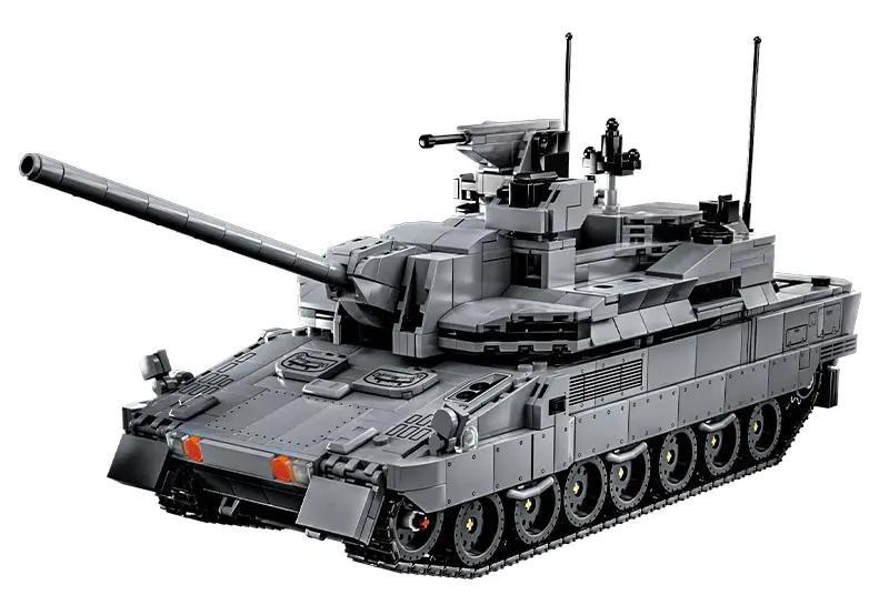 Mô hình xe tăng chiến đấu chủ lực EMBT 12GO 96002 màu xám, đồ chơi lắp ráp quân sự cho bé trai 6 tuổi, chi tiết cao, có điều khiển từ xa