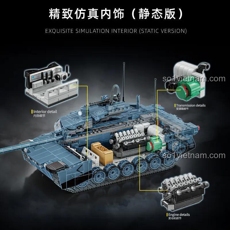 Nội thất mô phỏng của xe tăng Abrams-X 12GO 96005