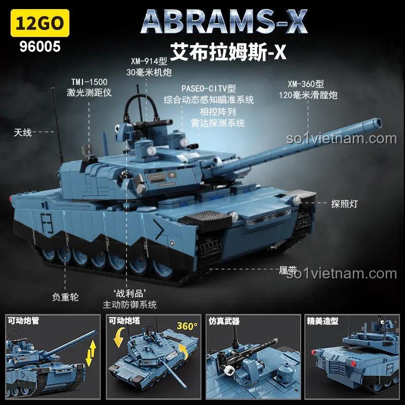 Tháp pháo xoay 360 độ của xe tăng Abrams-X 12GO 96005