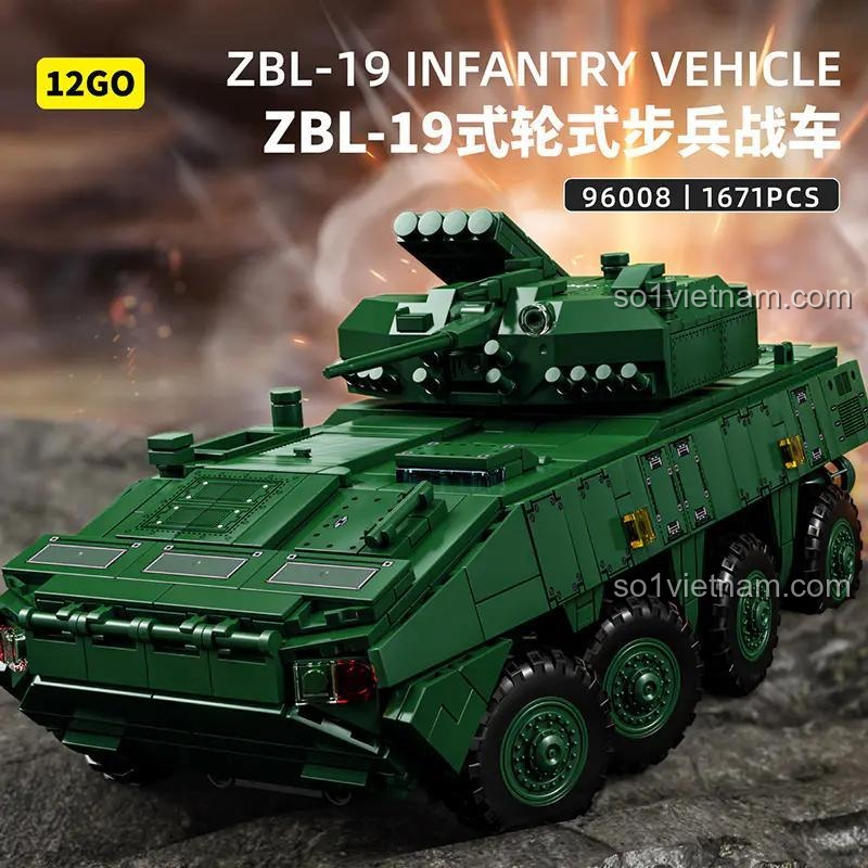 Mô hình xe chiến đấu bộ binh ZBL-19 12GO 96008 đã lắp ráp hoàn chỉnh, đồ chơi xây dựng cho bé trai 6 tuổi, chất lượng cao