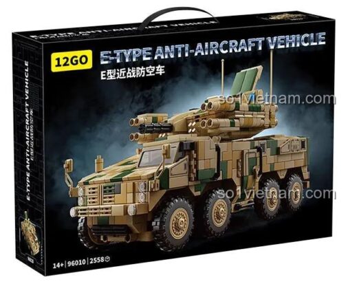 Hộp đựng bộ đồ chơi Xe Tăng Phòng Không E-Type 12GO 96010, 2558 mảnh ghép, độ tuổi 6+, cho bé trai