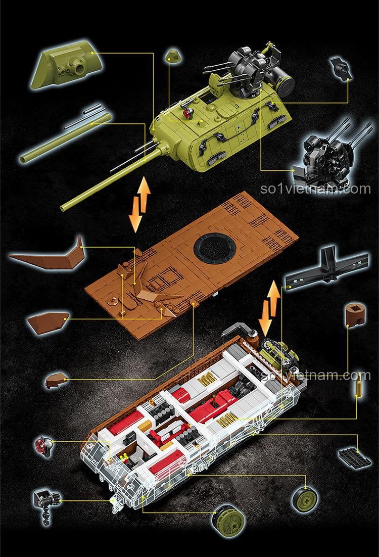 bộ đồ chơi Xe Tăng Siêu Nặng Panzer VII Maus, bộ lắp ghép Xe Tăng Maus, bánh xích mô phỏng, hoàn thiện tốt