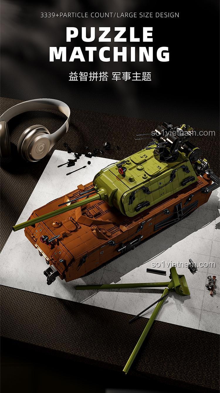 bộ đồ chơi Xe Tăng Siêu Nặng Panzer VII Maus, bộ lắp ghép Xe Tăng Maus, đồ chơi giáo dục, siêu tiết kiệm