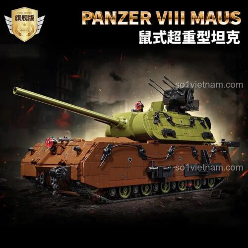 Hộp bộ lắp ghép Xe Tăng Siêu Nặng Panzer VII Maus 12GO 98002, giá tốt cho bé trai 6 tuổi
