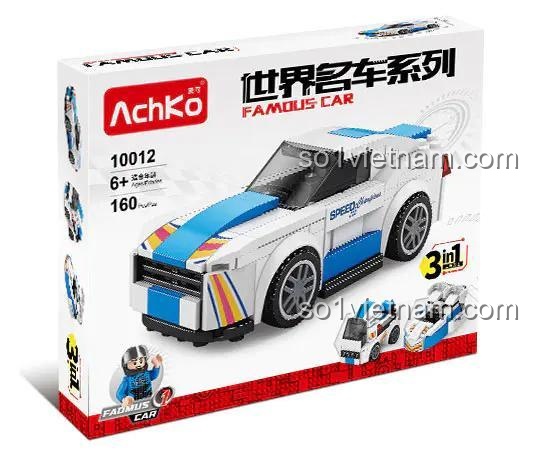 Bộ lắp ghép Xe Ford Mustang AchKo 10012, đồ chơi lắp ráp xe đua cho bé trai 6 tuổi, giá tốt