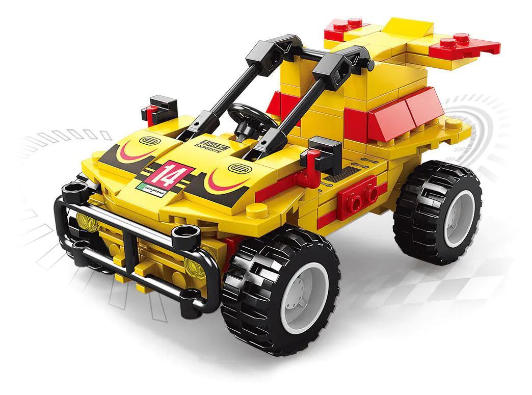 Bộ lắp ghép AchKo 10016 Xe Địa Hình Sa Mạc màu vàng đen, đồ chơi lắp ráp cho bé trai 6 tuổi, mô hình 145 mảnh ghép giá tốt.