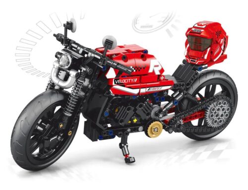 Bộ lắp ráp AchKo 30017 Xe Mô tô Đỏ Kỹ Thuật, đồ chơi mô hình AchKo chất lượng cao cho bé trai 6 tuổi, giá tốt