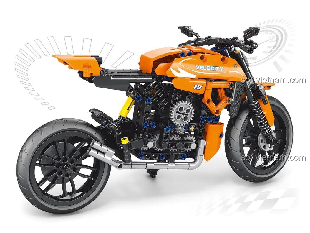 đồ chơi mô hình Mô Tô Đua Công Nghệ Pin Gao 0019, chi tiết hệ thống truyền động, phù hợp bé trai 6 tuổi