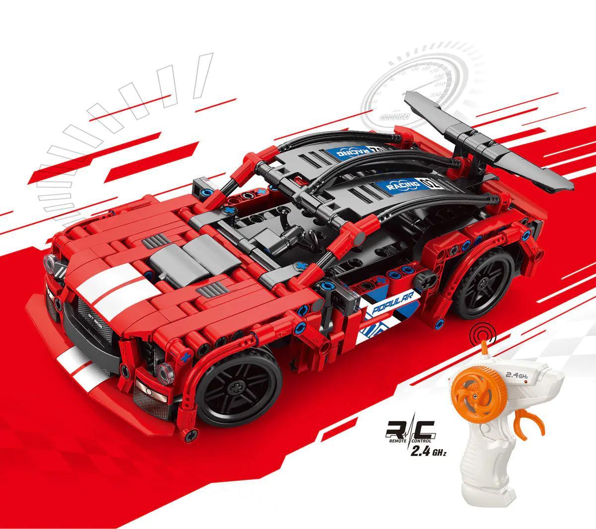 AchKo 70018 Xe Ford Mustang Đỏ Điều Khiển Từ Xa 433 Mảnh, Xe Đua Đỏ RC, Xe Thể Thao Đỏ, Mô hình Xe Cơ Bắp Đỏ, Bộ lắp ghép Xe Đua Đỏ, Đồ chơi giáo dục cho bé trai 6 tuổi, Giá tốt