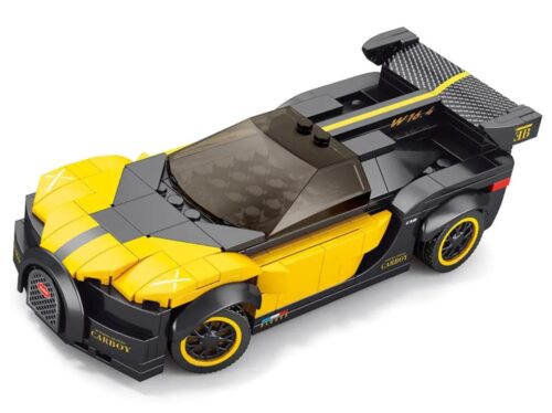AchKo 70052 Xe Hơi Điều Khiển Từ Xa Bugatti Chiron Lắp Ráp Tỉ lệ 1:20, 251 Mảnh, Màu Vàng Đen Xám, Độ tuổi 6+, Cho bé trai