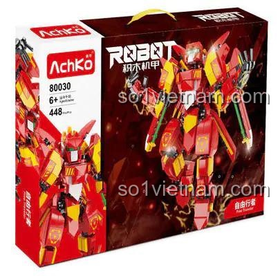Hộp đồ chơi AchKo 80030 Robot Cơ Giáp Free Traveler, bộ lắp ghép 448 mảnh, quà tặng sinh nhật cho bé trai 6 tuổi.