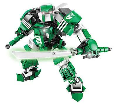 Bộ lắp ráp Robot Mecha Kendo Thiết Võ AchKo 80033 cho bé trai 6 tuổi, mô hình chiến binh samurai xanh lá giá rẻ.