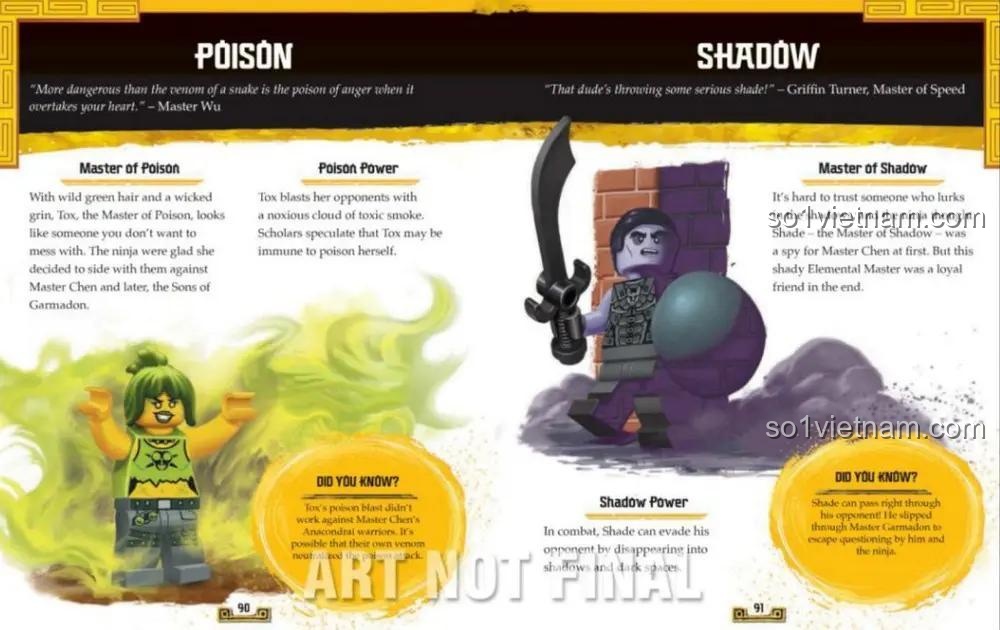 Sách LEGO Ninjago The Book of Elemental Powers - Sức mạnh Độc và Bóng tối