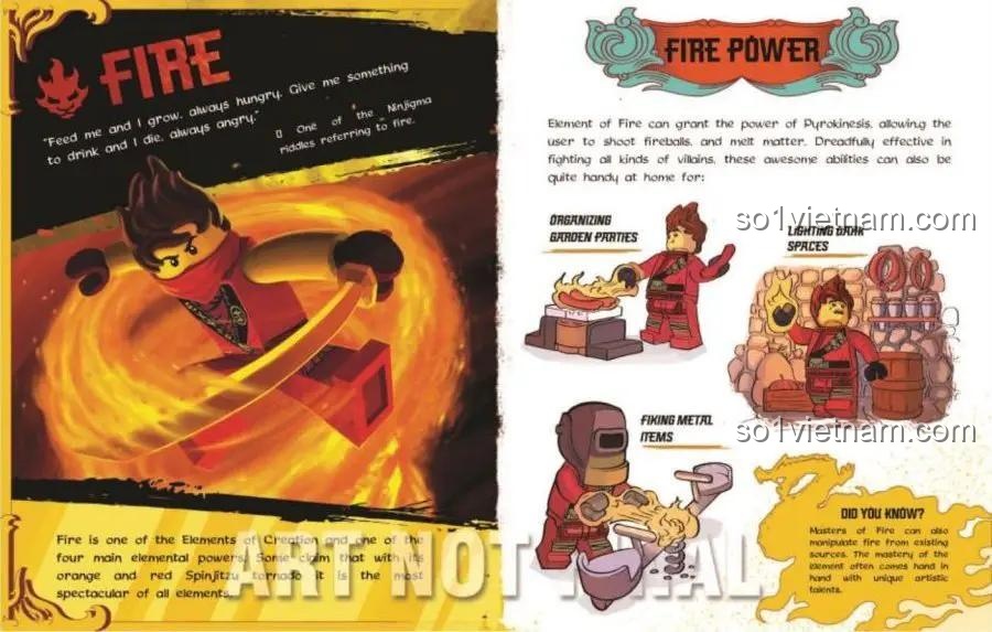 Sách LEGO Ninjago The Book of Elemental Powers - Sức mạnh Lửa