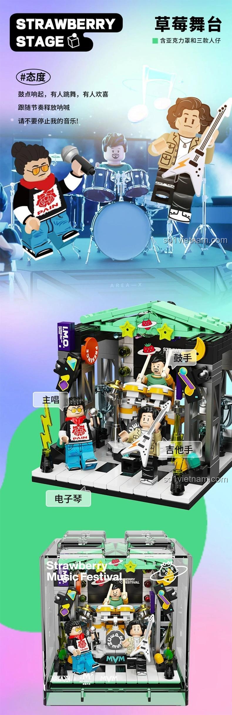 đồ chơi mô hình Sân Khấu Âm Nhạc AREA-X AB0005 kích thước rõ ràng cho bé trai 8 tuổi