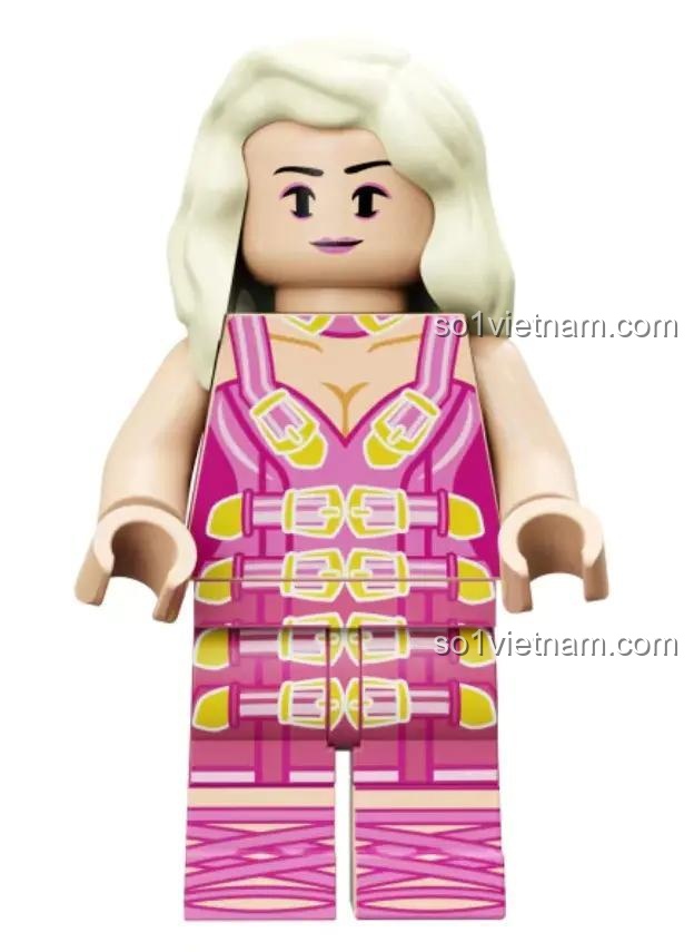 Sân khấu lễ hội AB0006, minifigure ca sĩ tóc vàng, đồ chơi mô hình cho con gái 8 tuổi