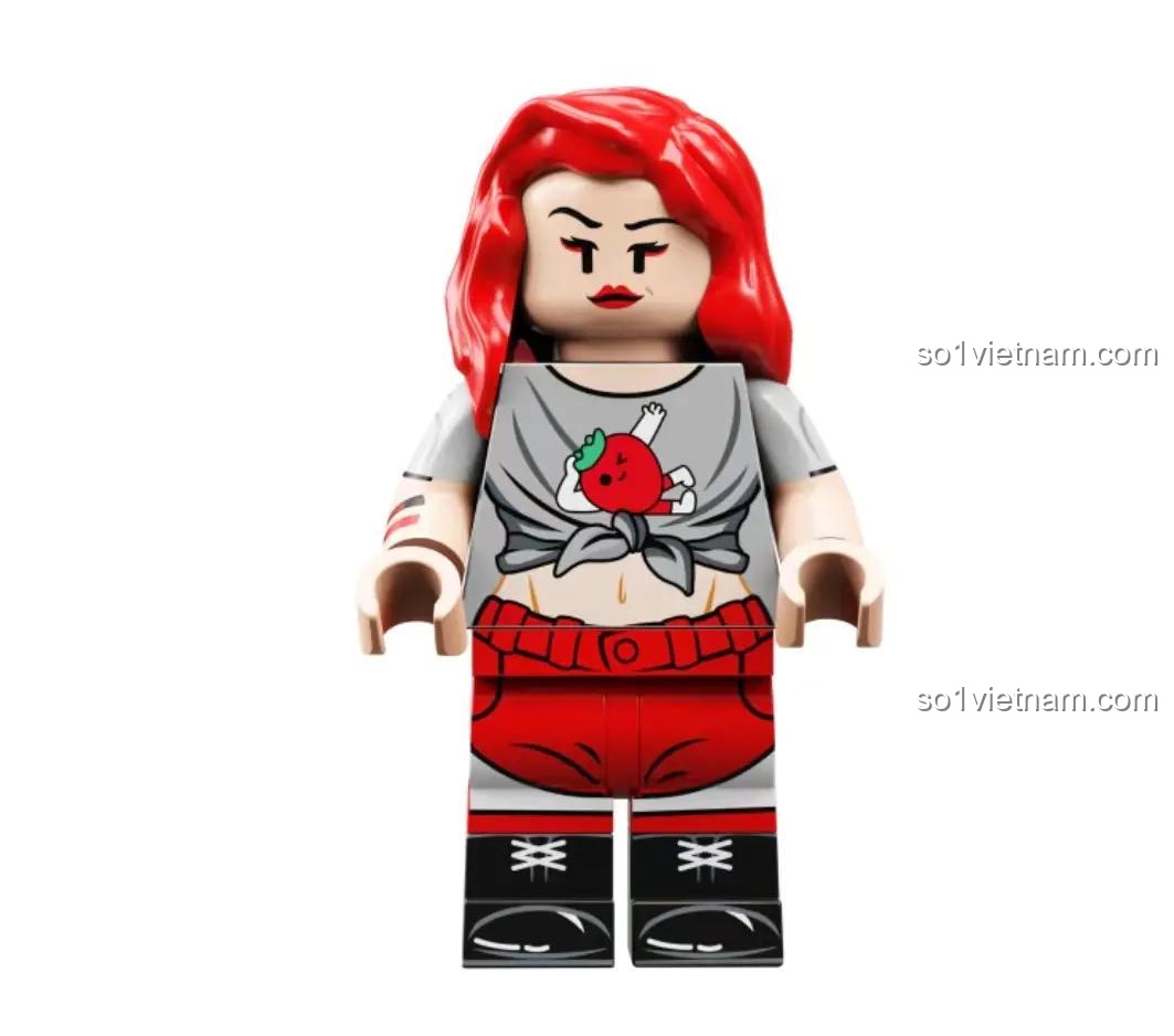 minifigure tóc đỏ của bộ đồ chơi Sân khấu Lễ hội Âm nhạc X-BOX AB0007 cho bé 8 tuổi