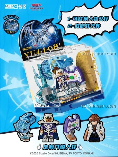 Minifigures Trận Chiến Bầu Trời AREA-X AB0044, đồ chơi lắp ghép Yugi Muto, Blue-Eyes White Dragon, Setob Kaiba, Dark Magician, có đèn LED, tương thích LEGO®, giá tốt