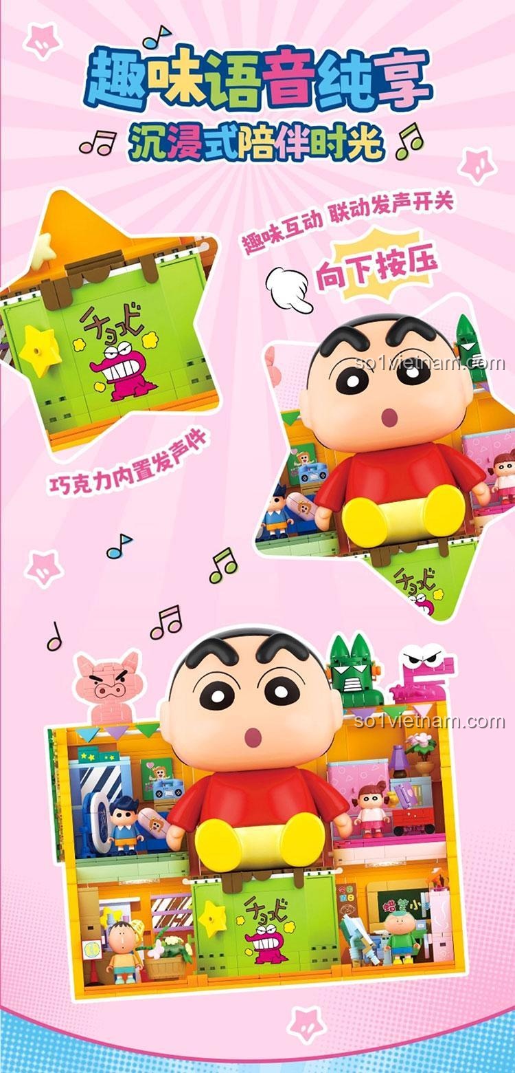Bộ lắp ghép Crayon Shin-chan (AB0176) kết hợp với AB0177