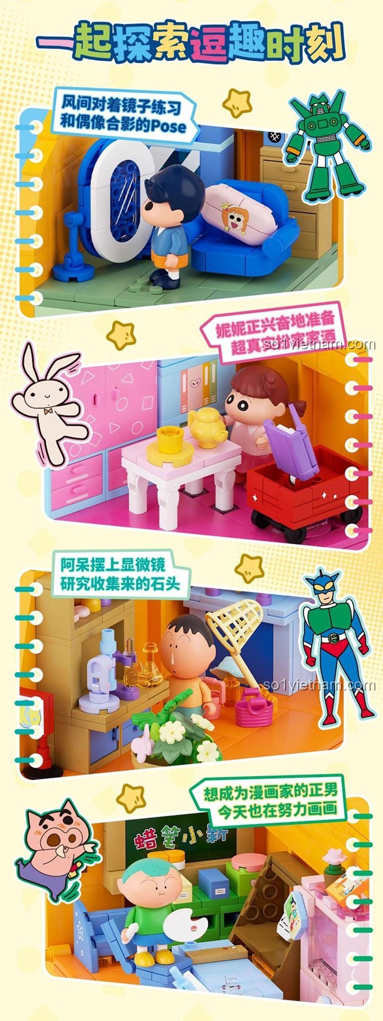 Mô tả chi tiết bộ lắp ghép Crayon Shin-chan (AB0176) - phần 3
