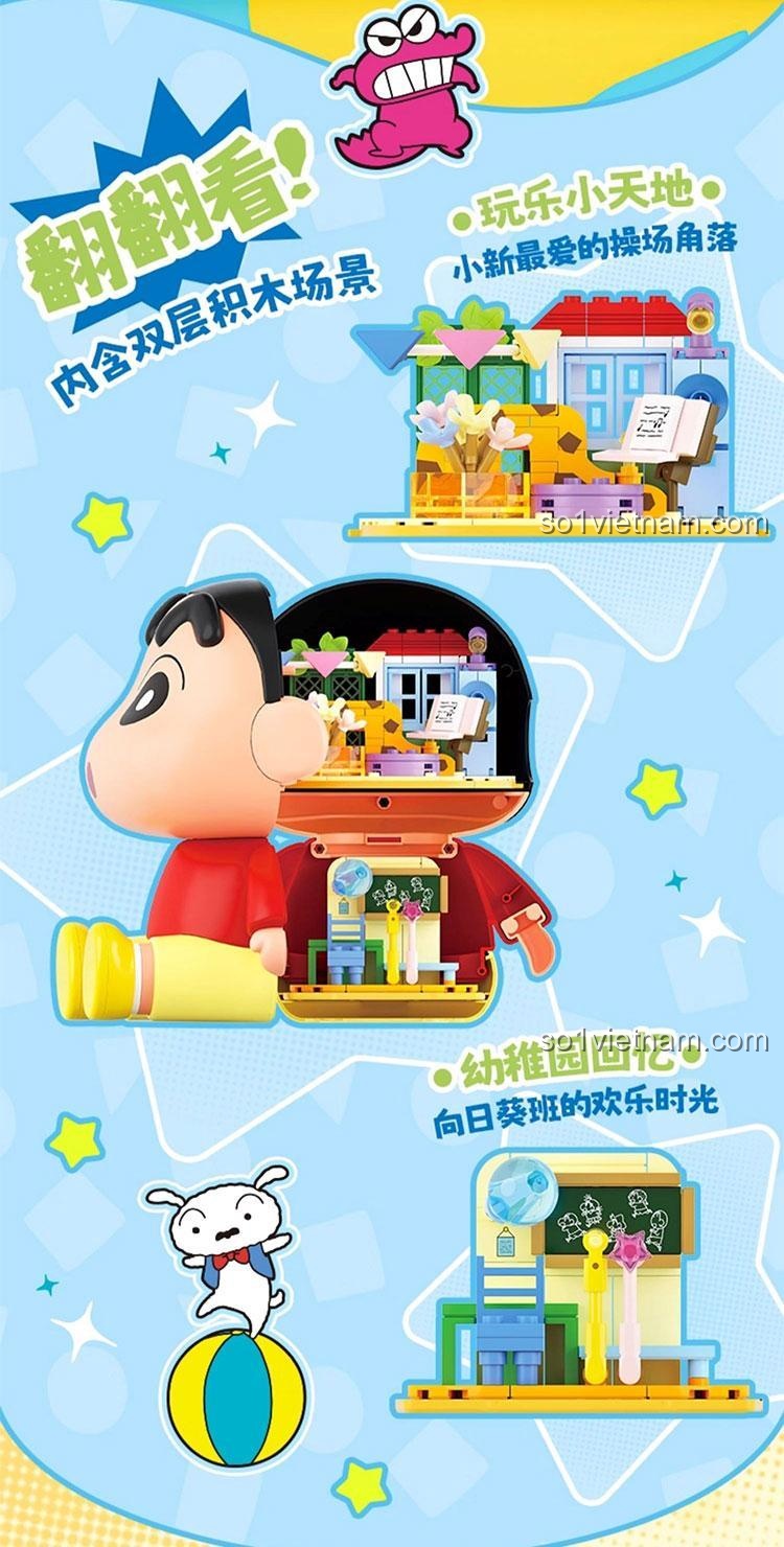 Mô tả chi tiết bộ lắp ghép Crayon Shin-chan (AB0176)