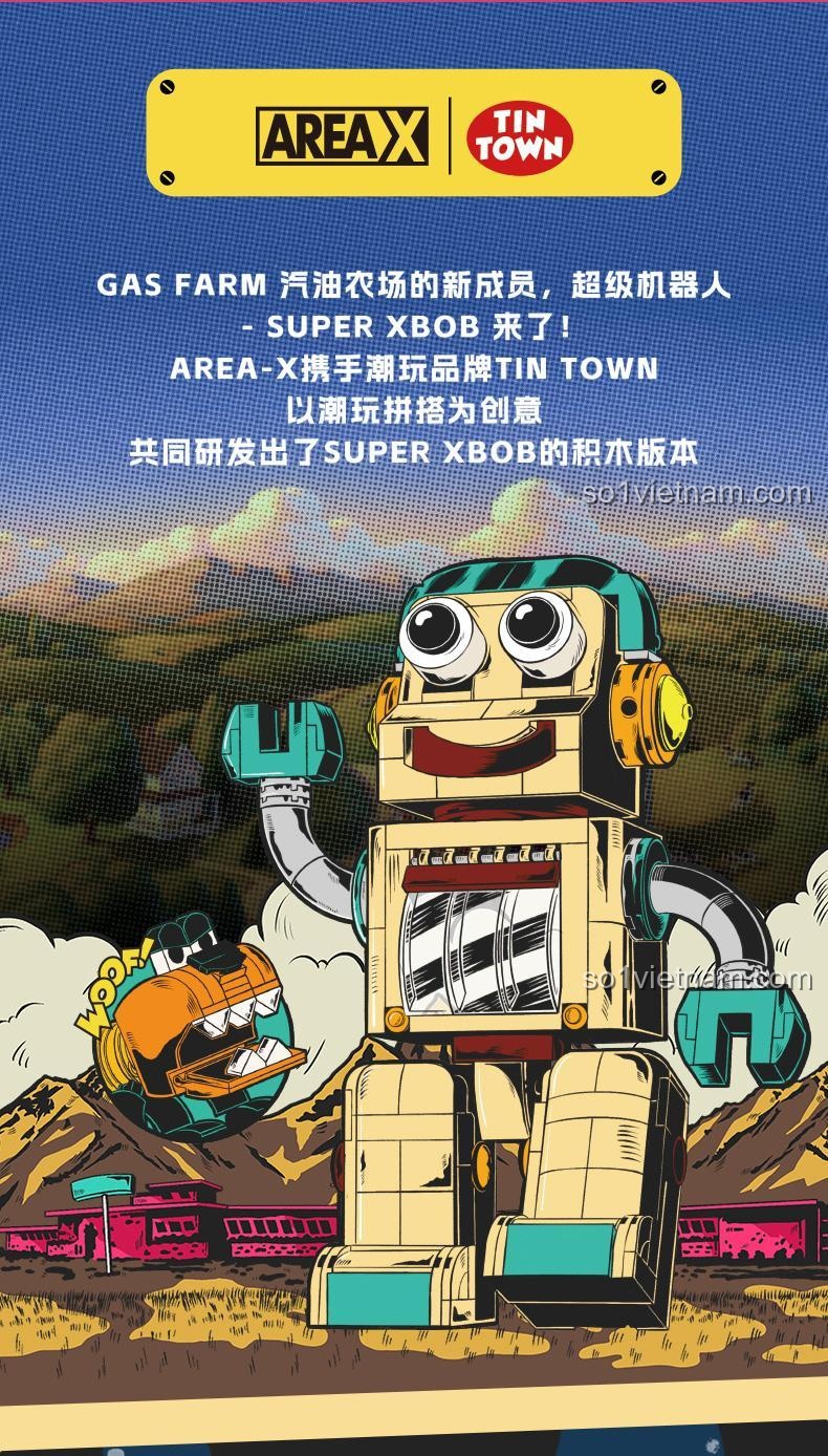 Giới thiệu sản phẩm đồ chơi mô hình Robot Nông Trại Xăng Dầu AD0001, thành viên mới của nông trại xăng.