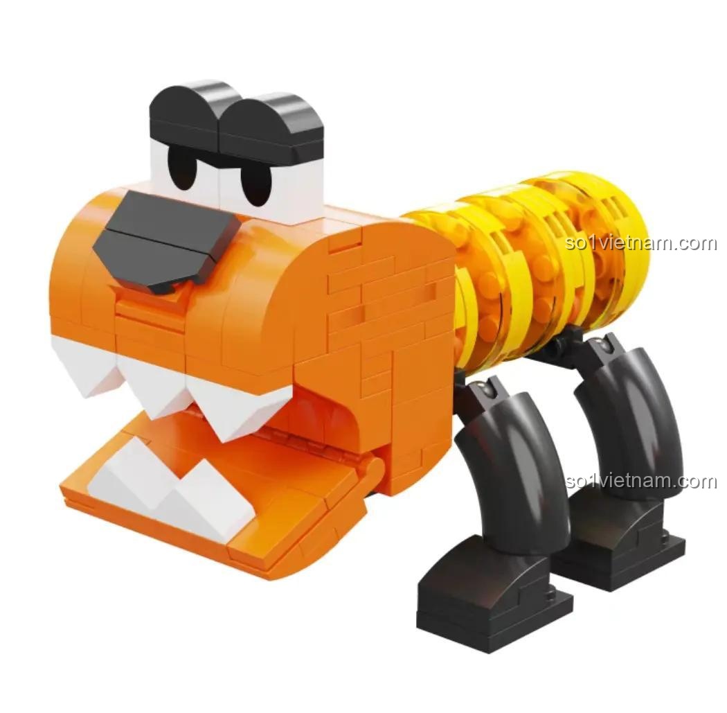 Mô hình lắp ghép thú cưng Wangcai màu cam đi kèm bộ Robot Bob Siêu Cấp. Chi tiết sắc nét, thiết kế ngộ nghĩnh.