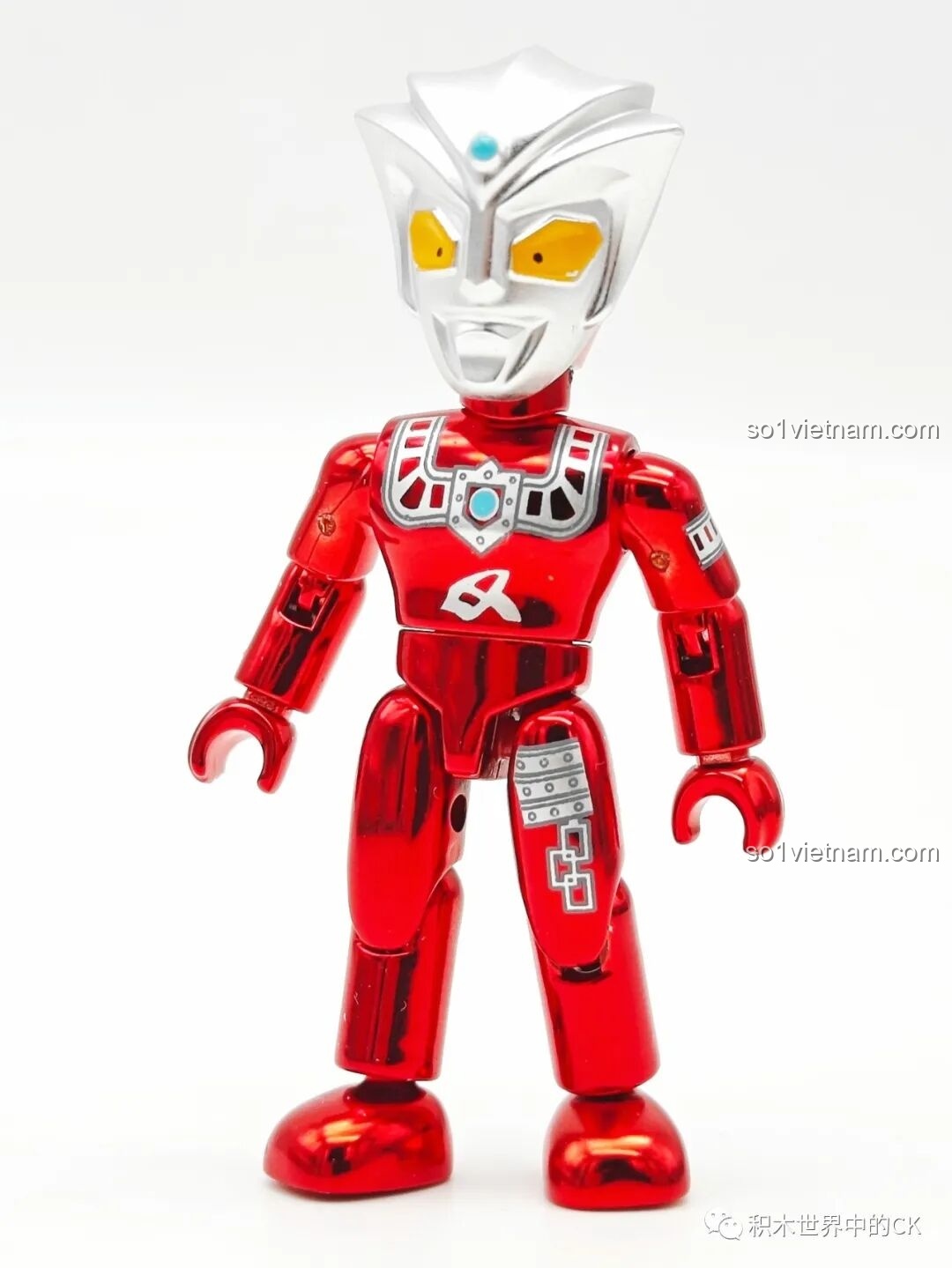 Mô hình lắp ghép Astra từ bộ Enlighten 75028, màu đỏ lấp lánh và chi tiết bạc.