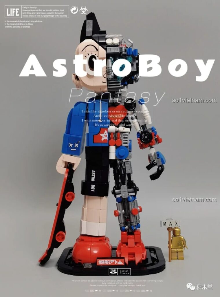 Toàn cảnh mô hình Astro Boy Skateboard Boy lắp ráp từ bộ Pantasy 86207