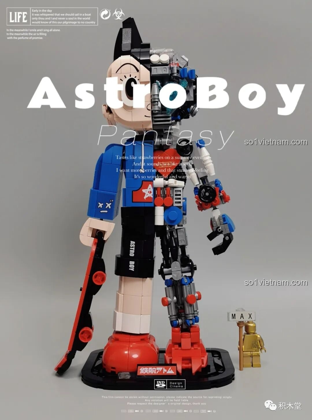 Toàn cảnh mô hình Astro Boy Skateboard Boy lắp ráp từ bộ Pantasy 86207