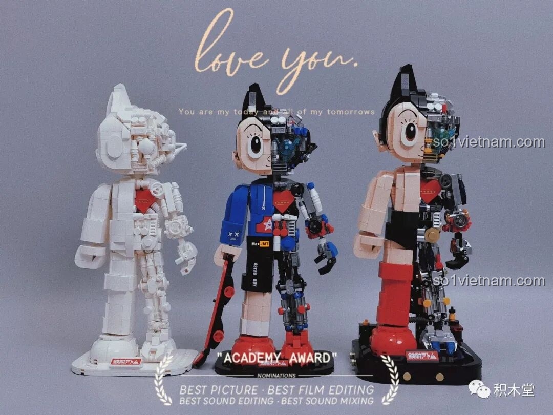 Ba phiên bản Astro Boy của Pantasy: trắng, màu và bán phần