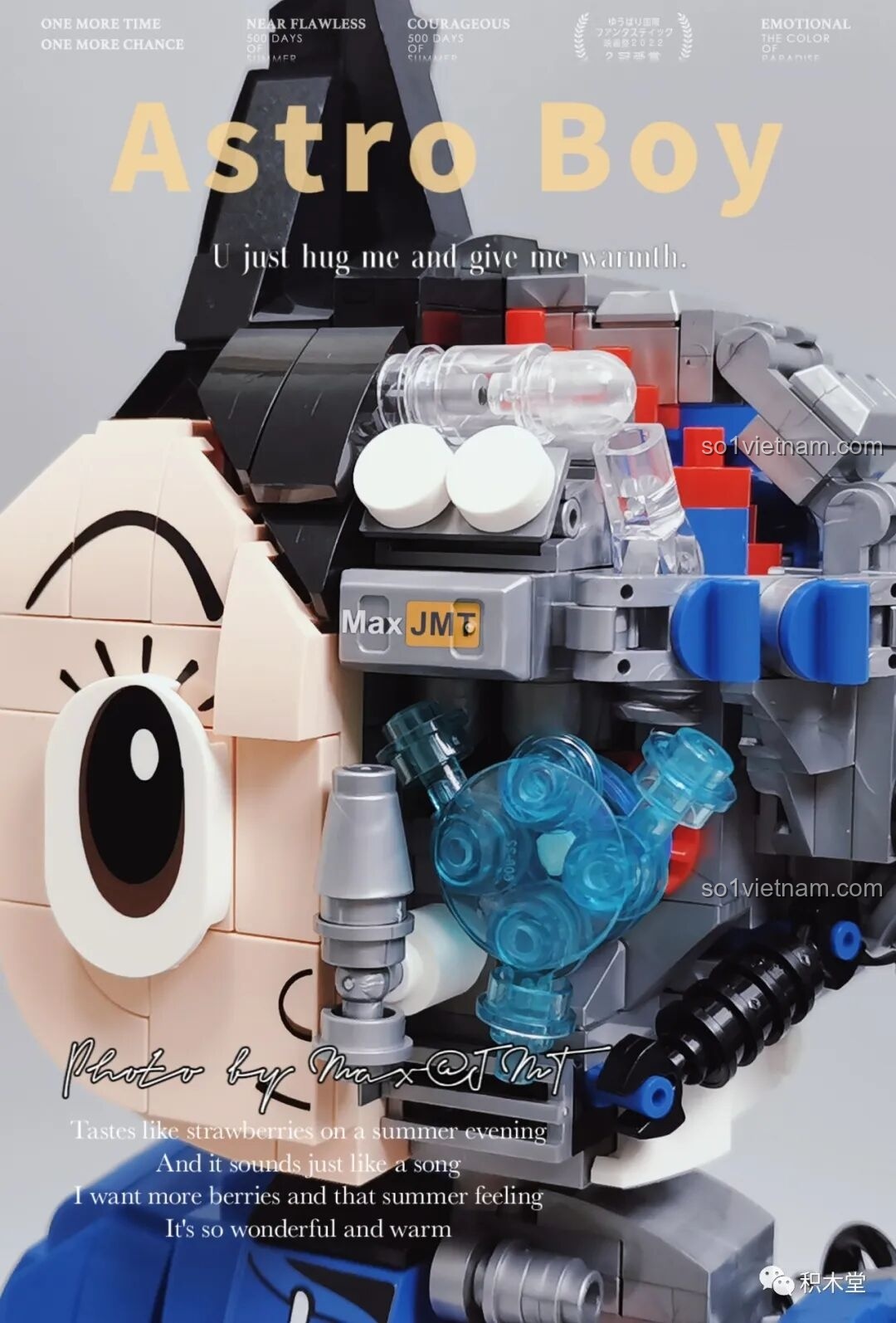 Cận cảnh khuôn mặt và phần cơ khí của Astro Boy