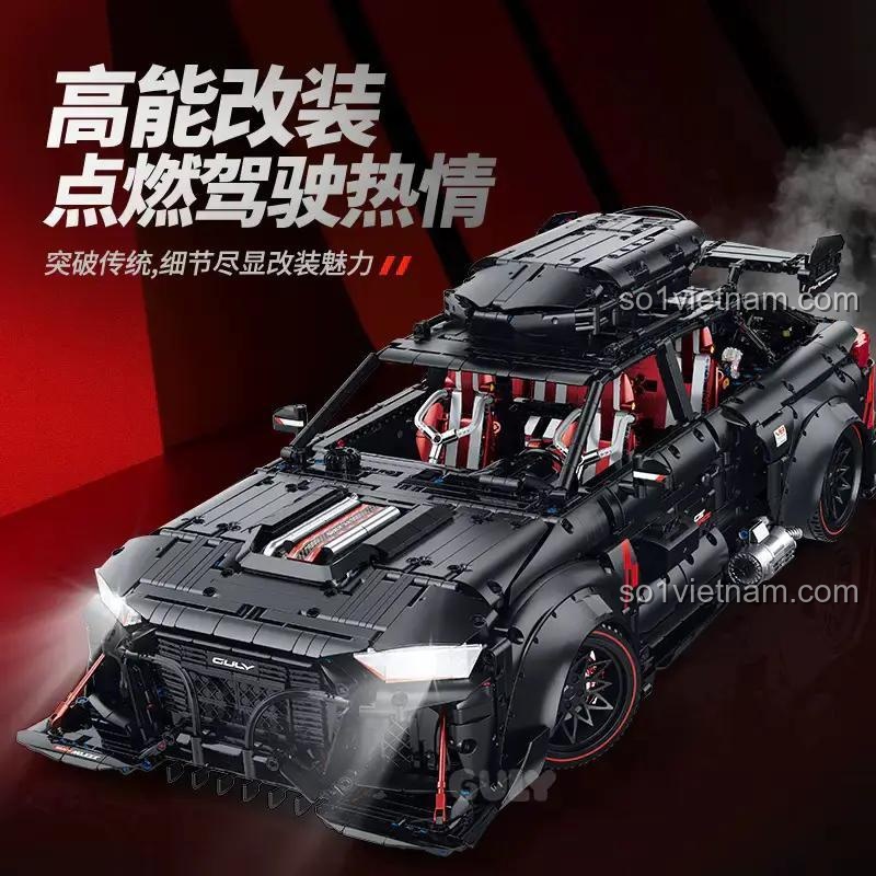 Mô hình xe Audi RS6 Performance GULY 10645, bộ lắp ghép xe đua hiệu suất cao, đồ chơi xây dựng cho bé trai 8 tuổi, có đèn LED và điều khiển từ xa