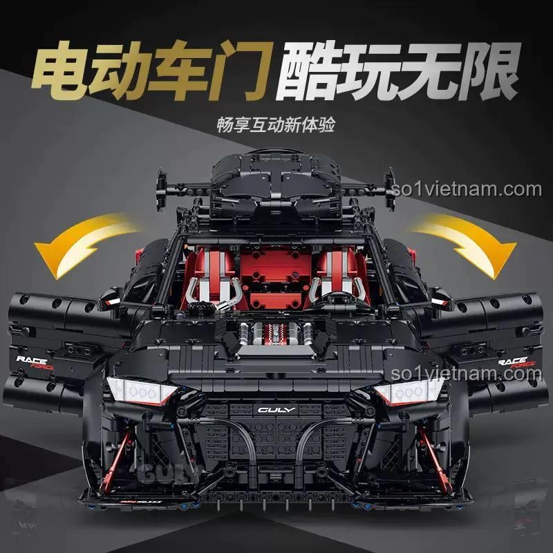 Mô hình xe Audi RS6 Performance GULY 10645, bộ lắp ghép xe đua hiệu suất cao, cửa xe mở điện, đồ chơi xây dựng cho bé trai 8 tuổi