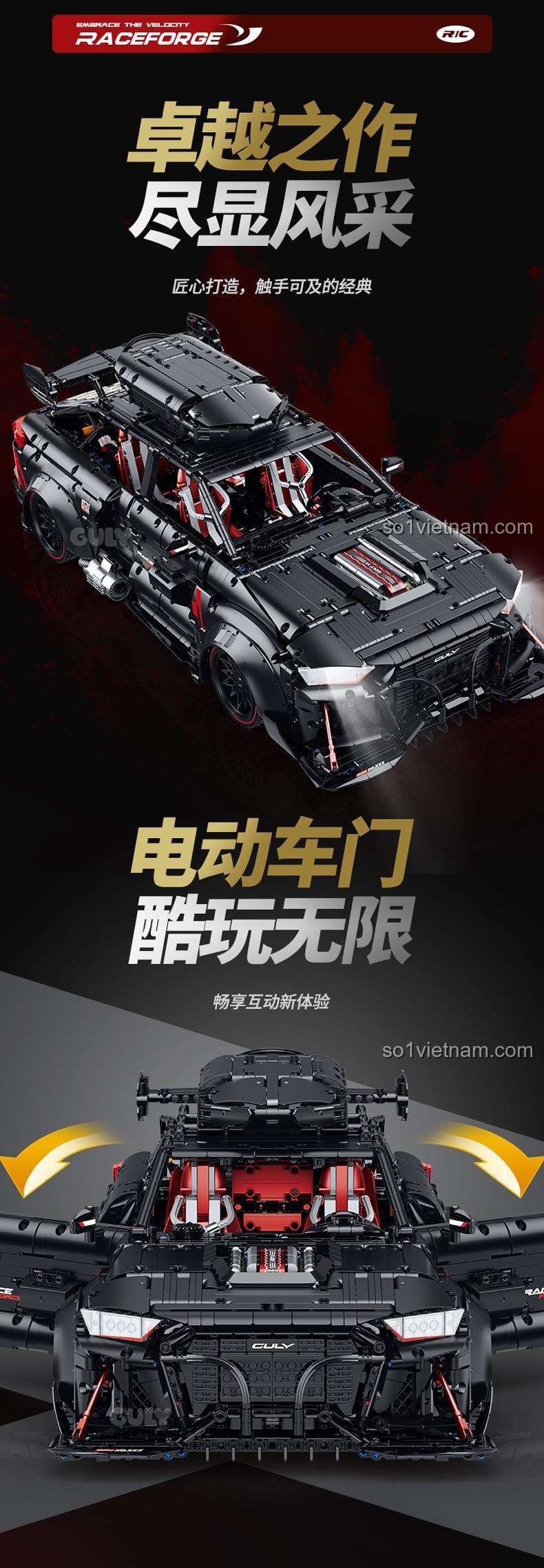 Ống xả kép mô hình xe Audi RS6 Performance GULY 10645, bộ lắp ghép xe đua hiệu suất cao, đồ chơi xây dựng cho bé trai 8 tuổi